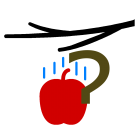 falling apple with question mark
